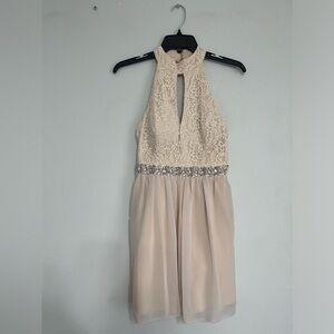 Fancy Cream short women dress